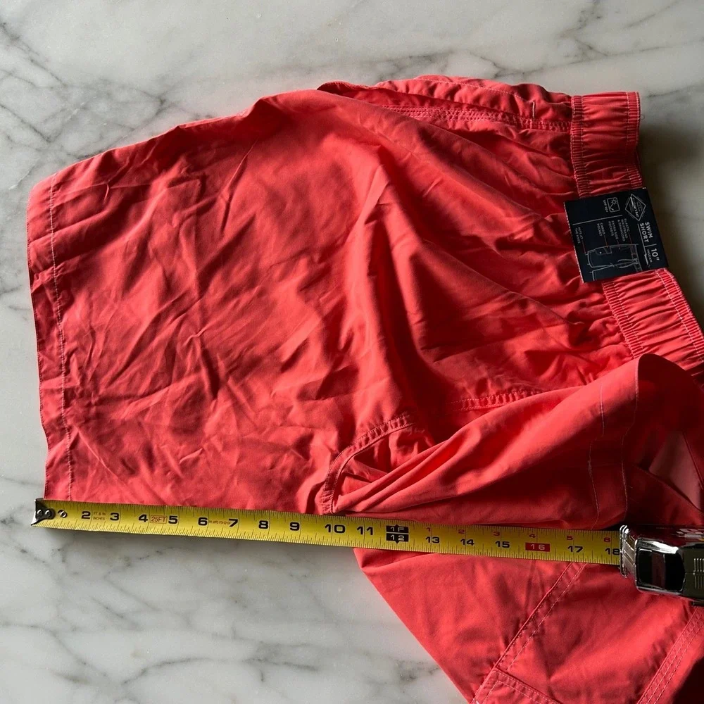 NWT‎ St Johns Bay Mens Cargo Swim Trunks Dubarry Coral Pink UPF 50+ Large